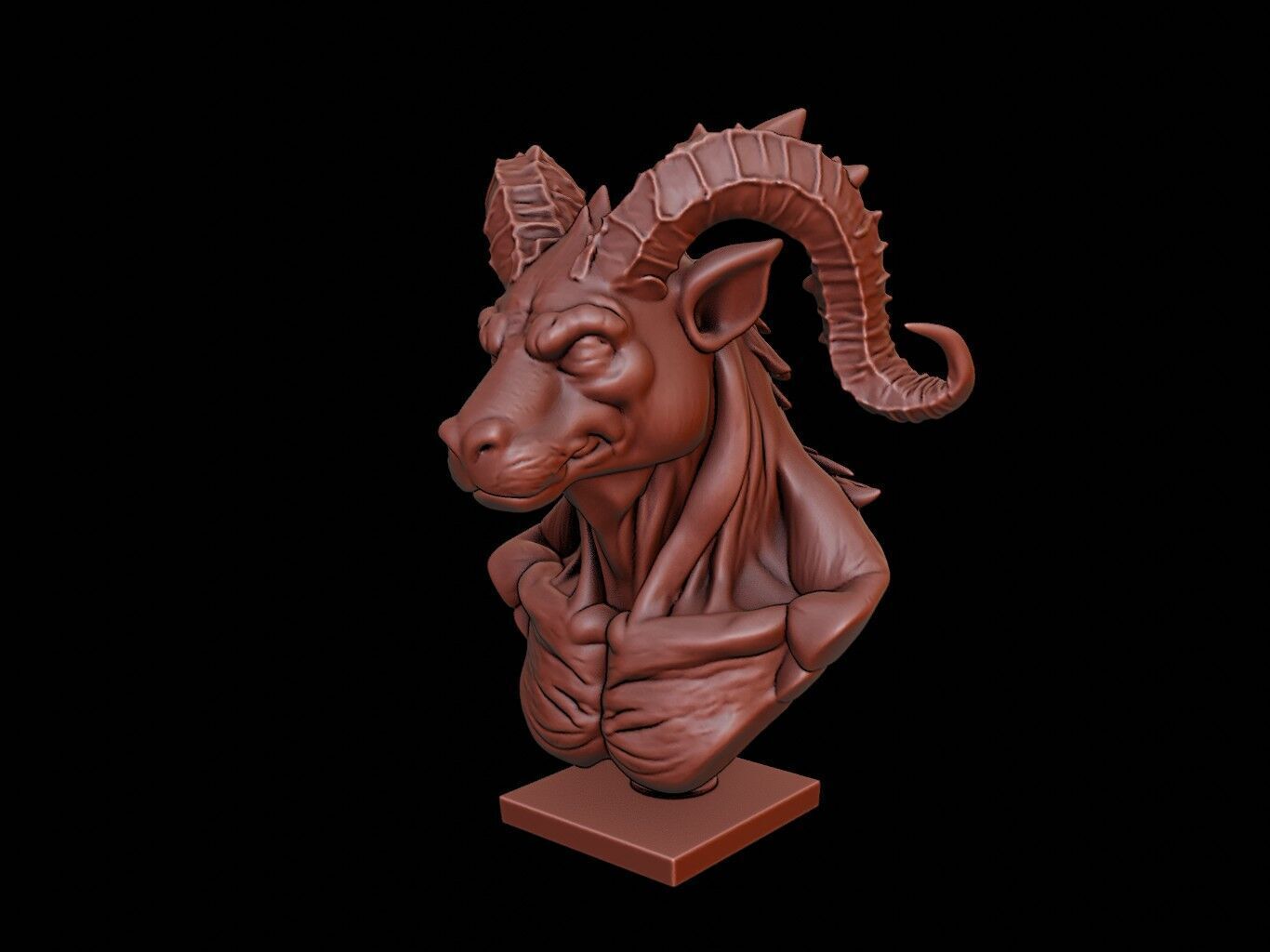 Cerberus Beast Bust 3D print model_1