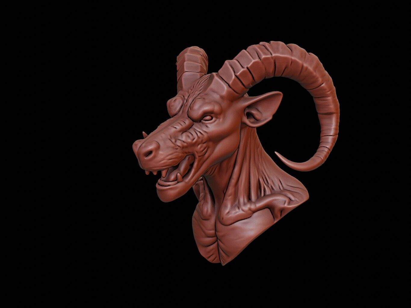 Cerberus Beast Bust 3D print model_1
