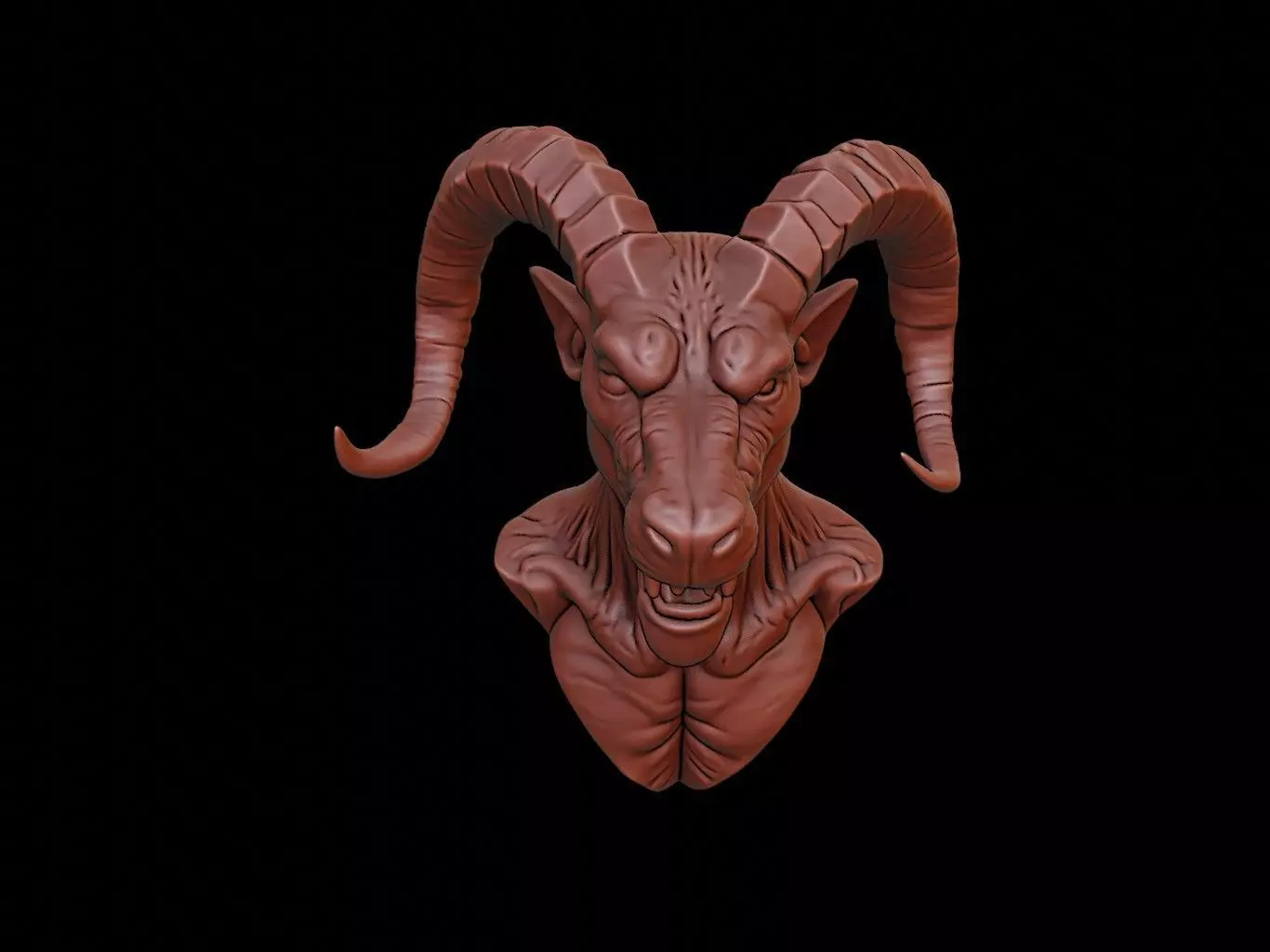 Cerberus Beast Bust 3D print model_0