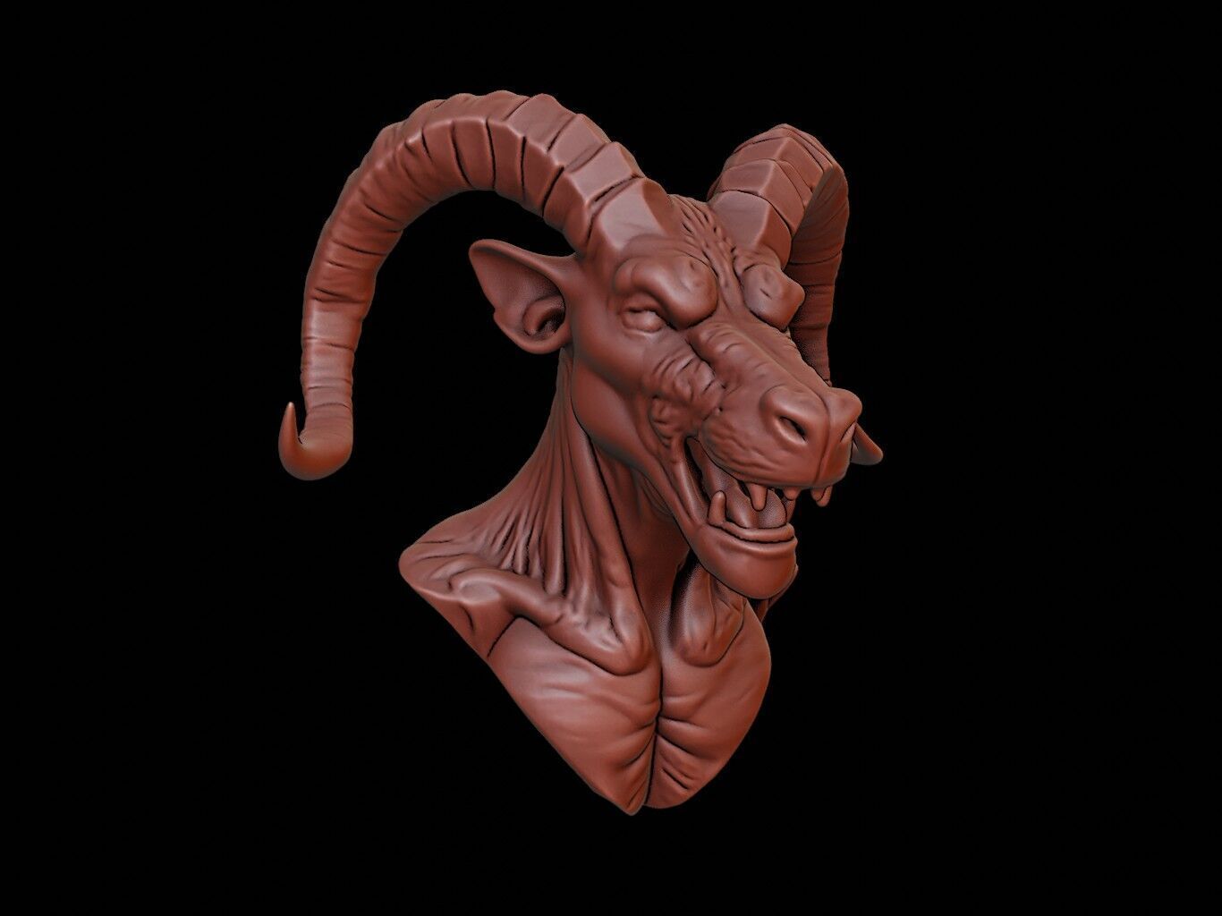 Cerberus Beast Bust 3D print model_2