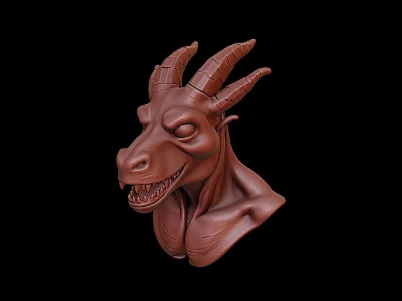 Chupacabra Beast Bust 3D print model_0