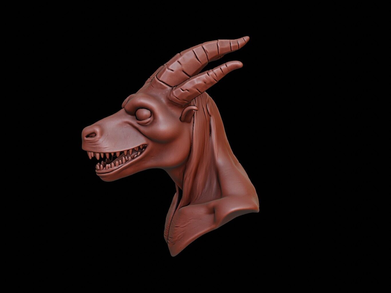 Chupacabra Beast Bust 3D print model_1