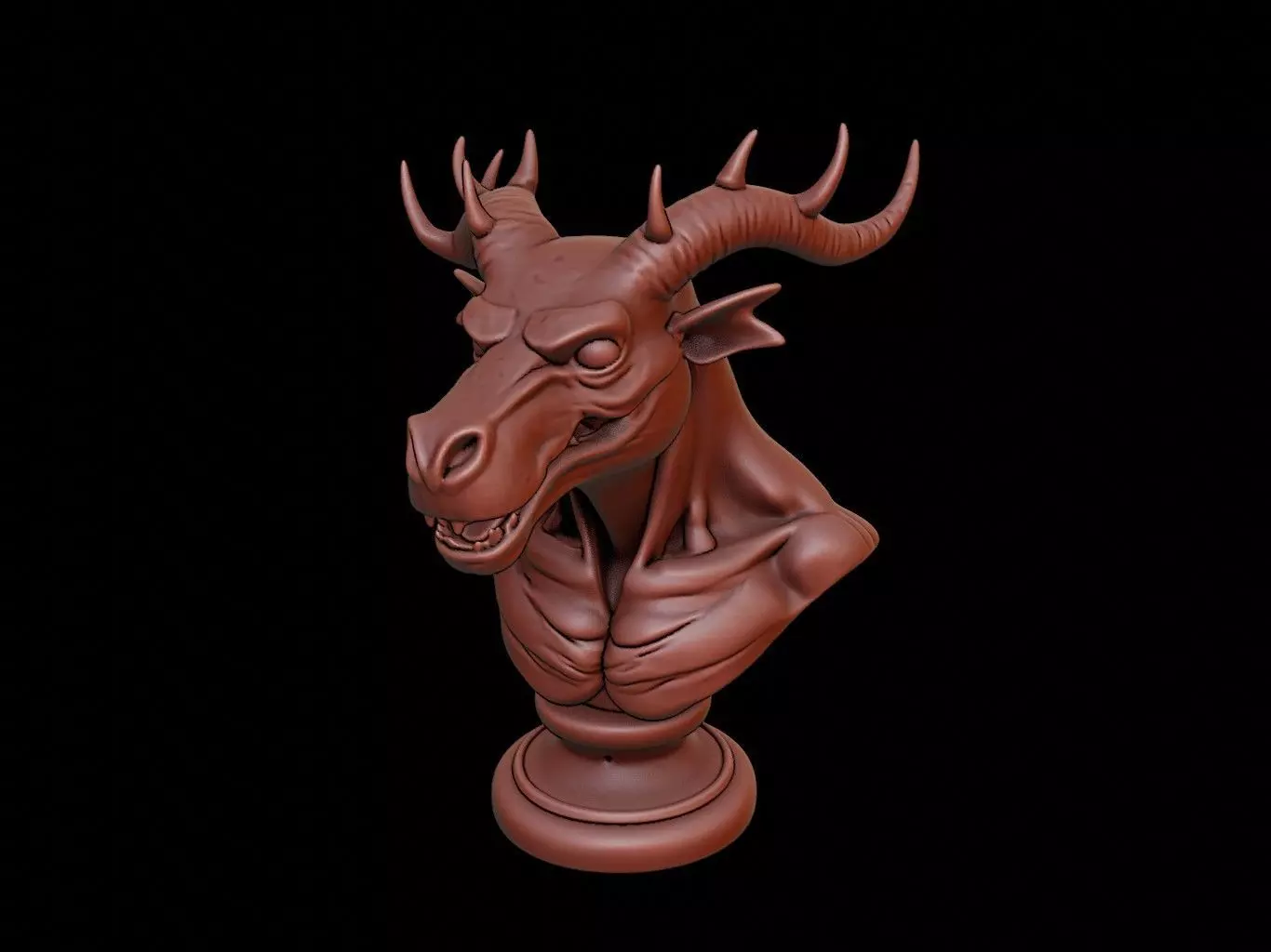 Chupacabra Beast Bust 3D print model