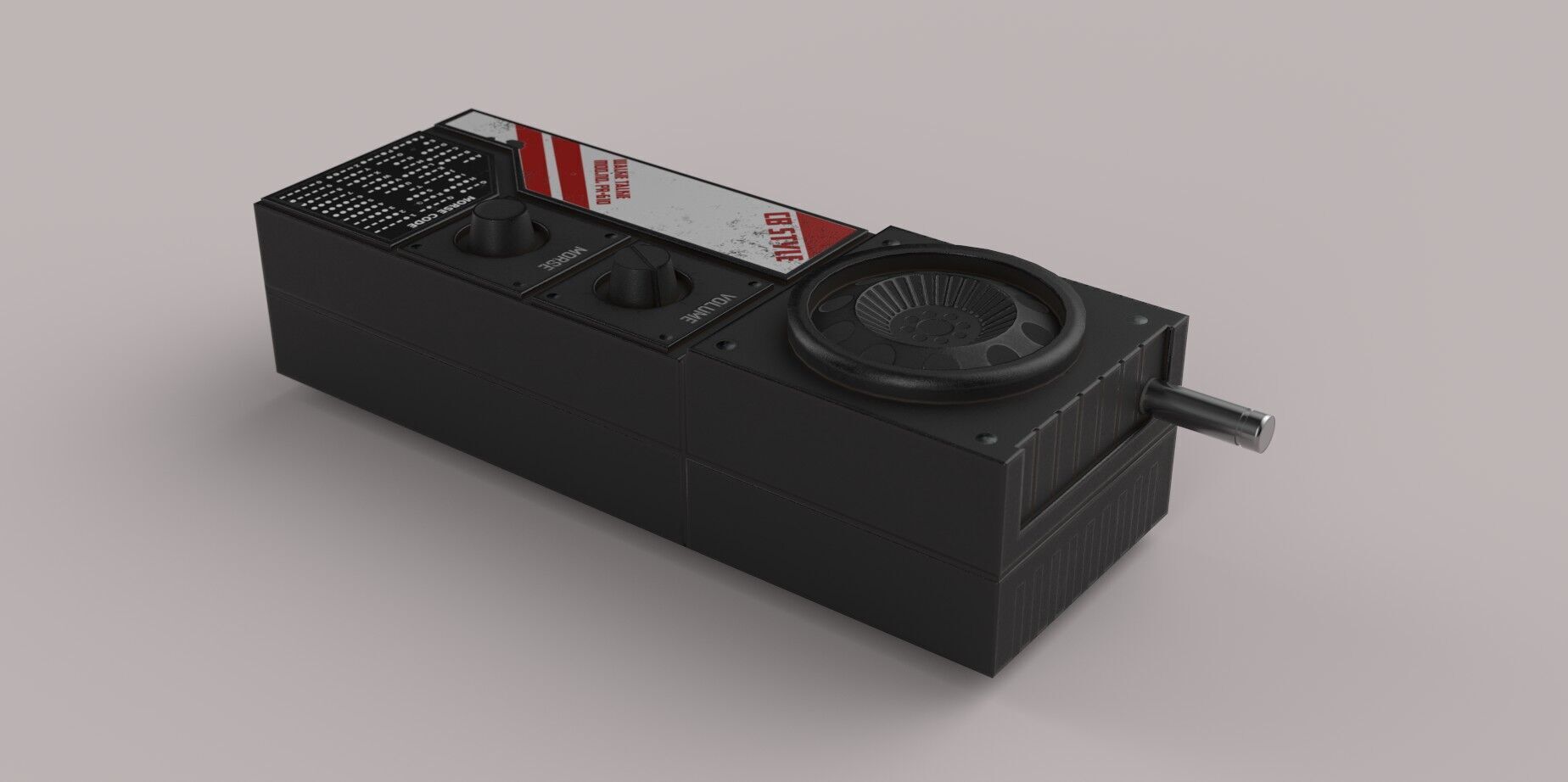 Retro Walkie Talkie - Eastern European style Game Ready Low-poly 3D model_1