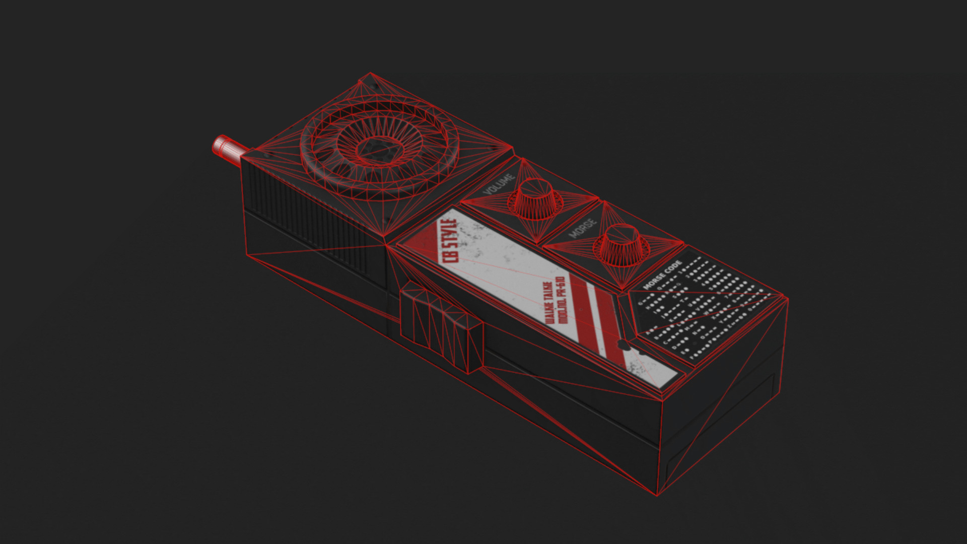 Retro Walkie Talkie - Eastern European style Game Ready Low-poly 3D model_4