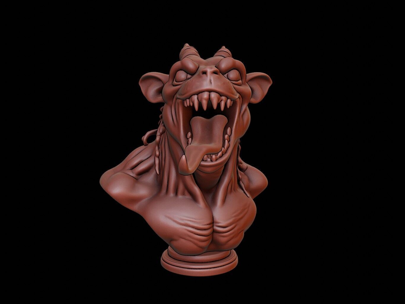 Chupacabra Beast Bust 3D print model_2