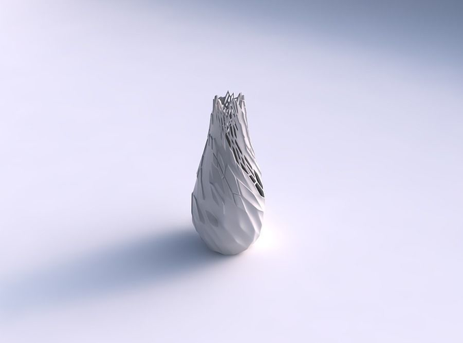 Vase curved with twisted reptile skin with holes 3D print model