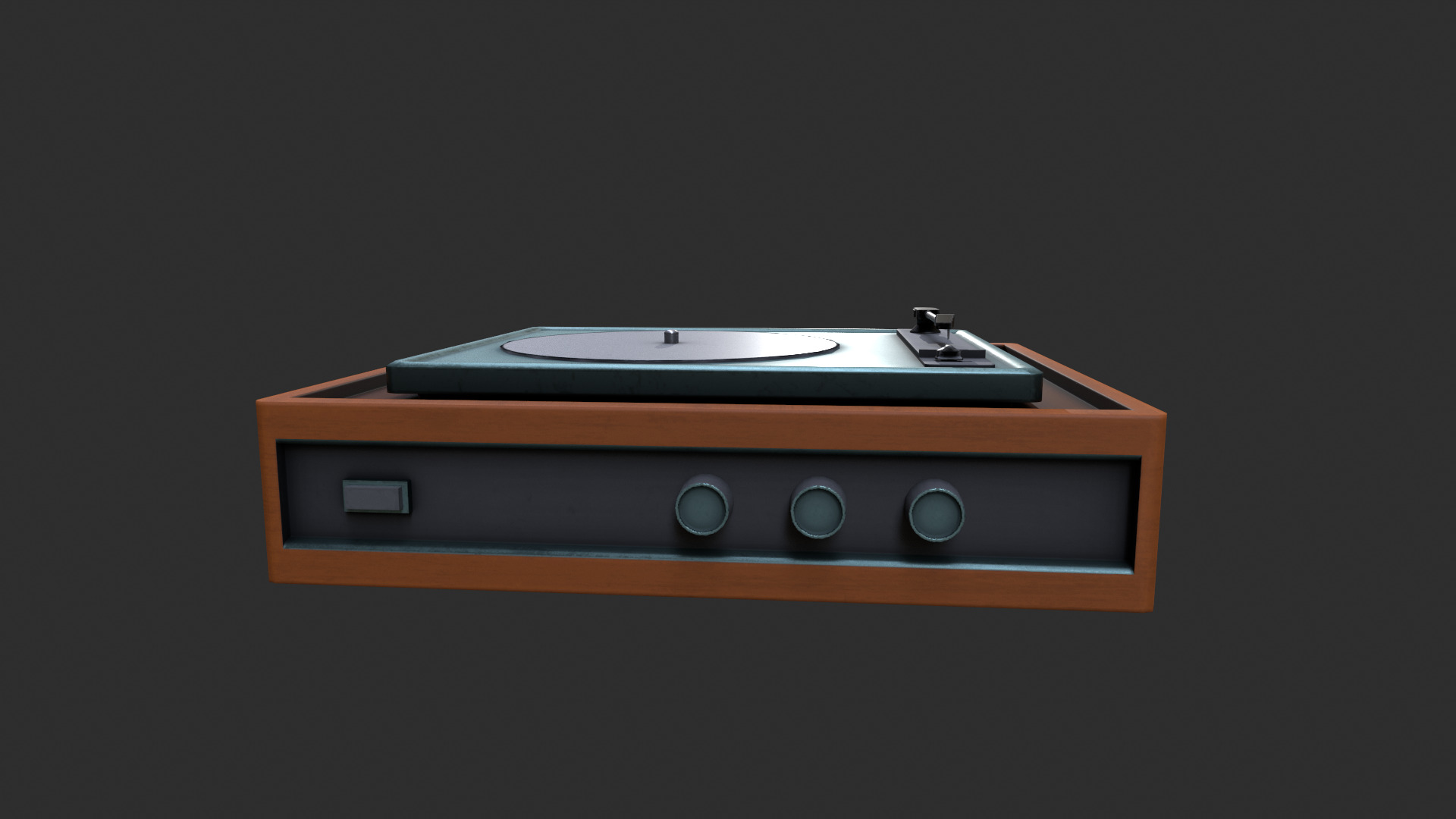Vinyl player Low-poly 3D model_3
