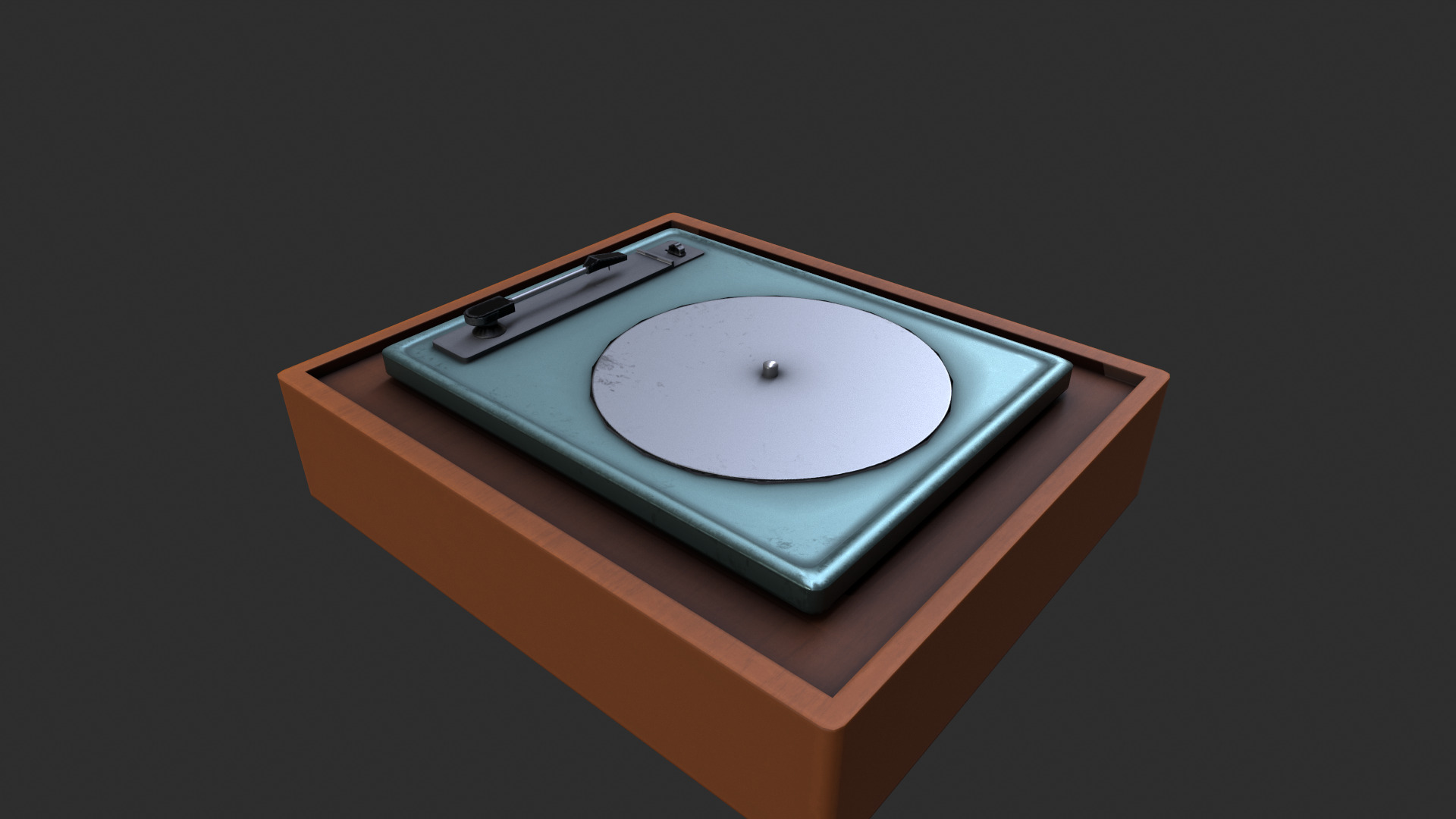 Vinyl player Low-poly 3D model_4