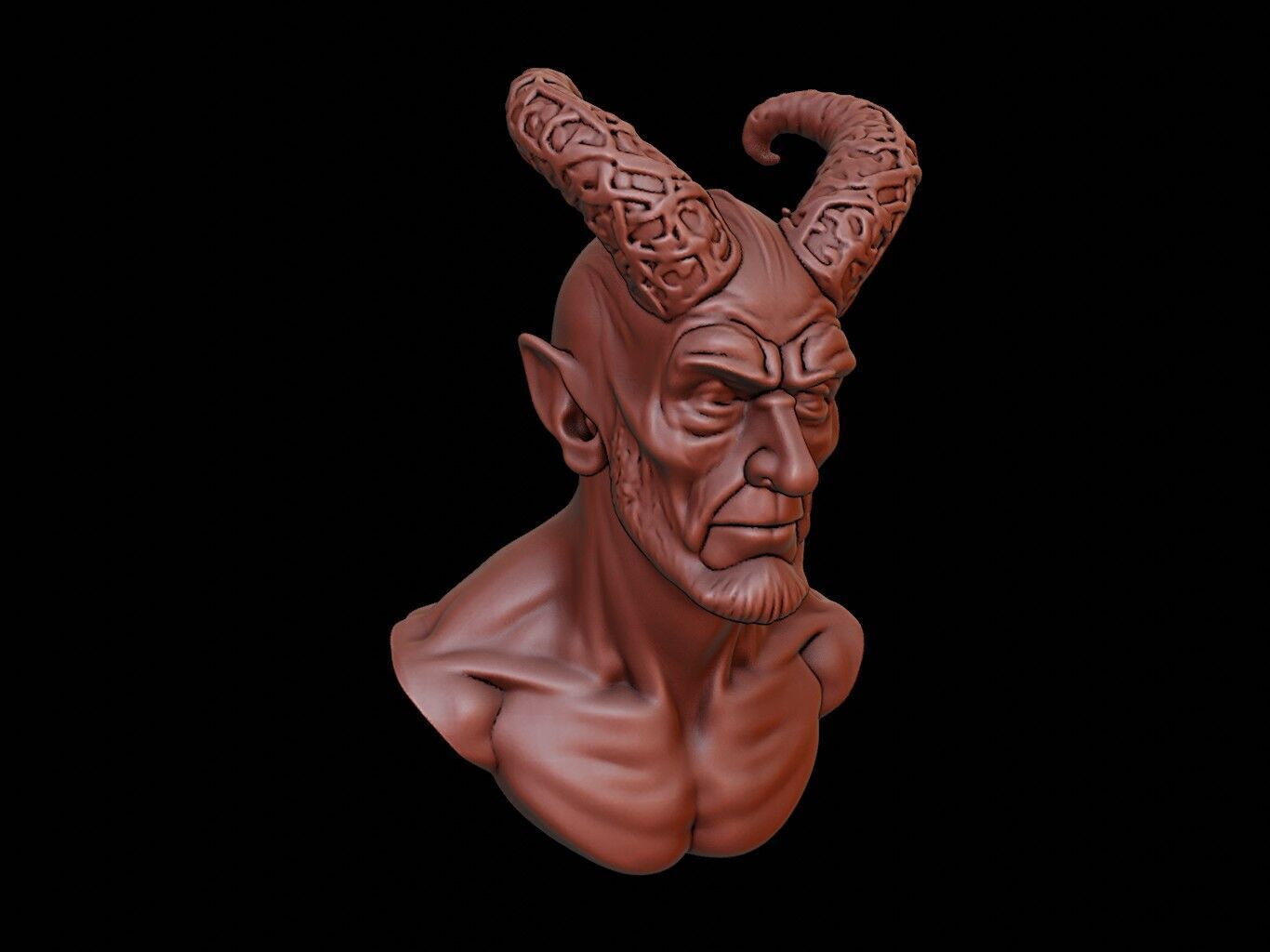 Djinn Beast Bust 3D print model_2