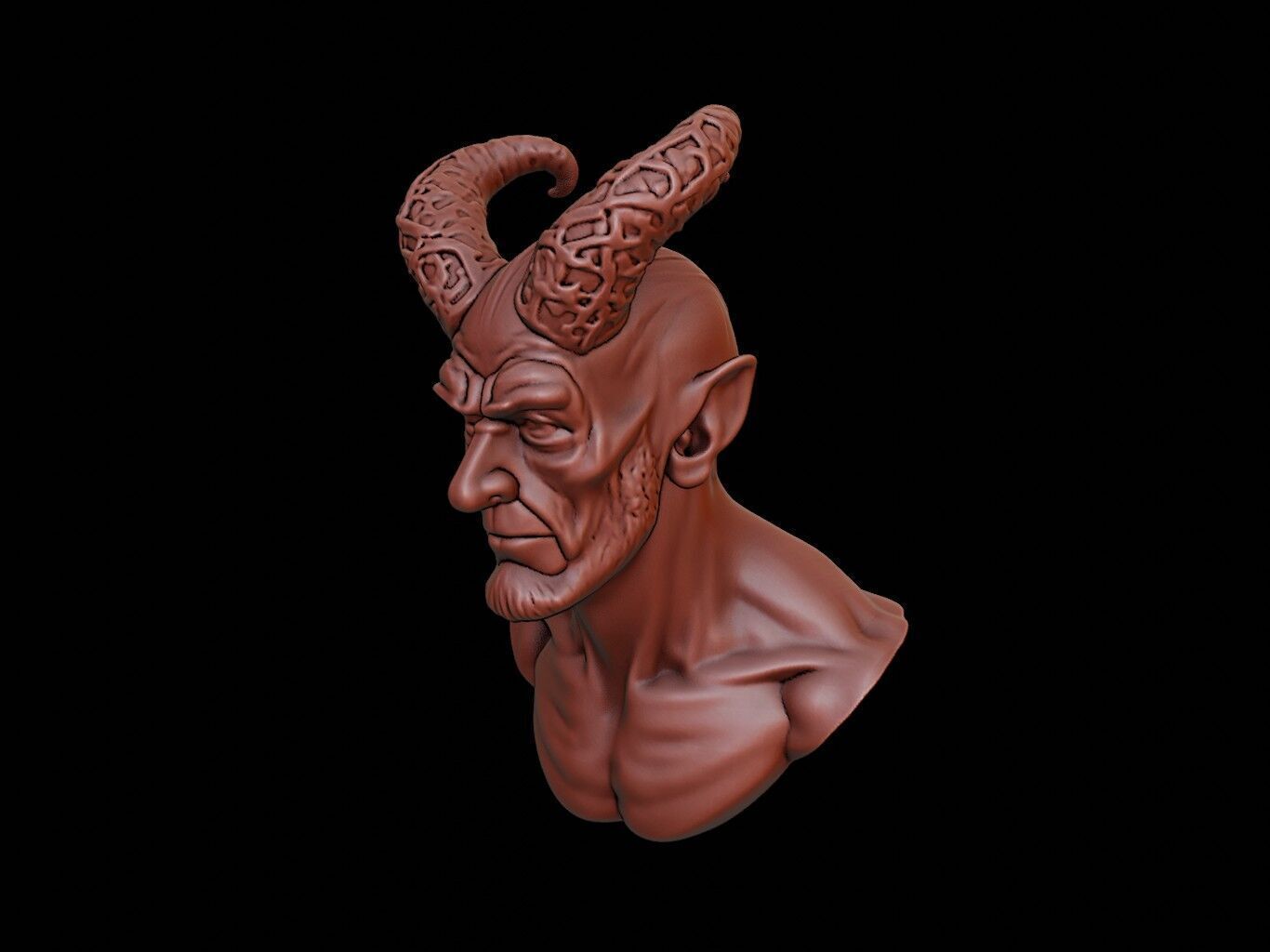 Djinn Beast Bust 3D print model_1