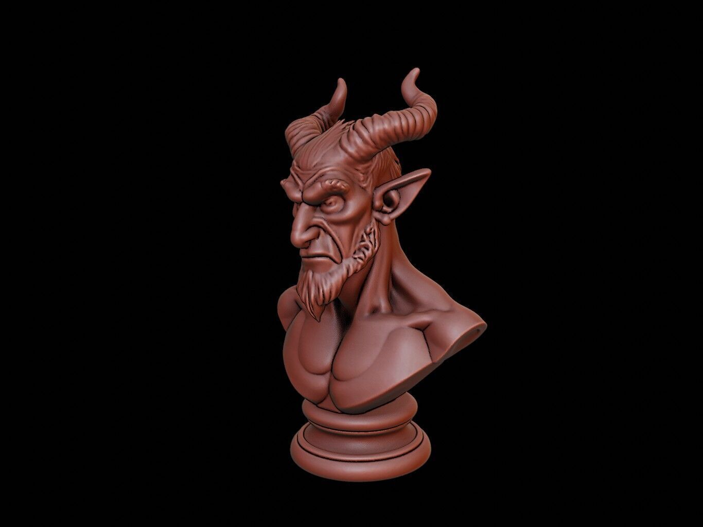 Djinn Beast Bust 3D print model_1