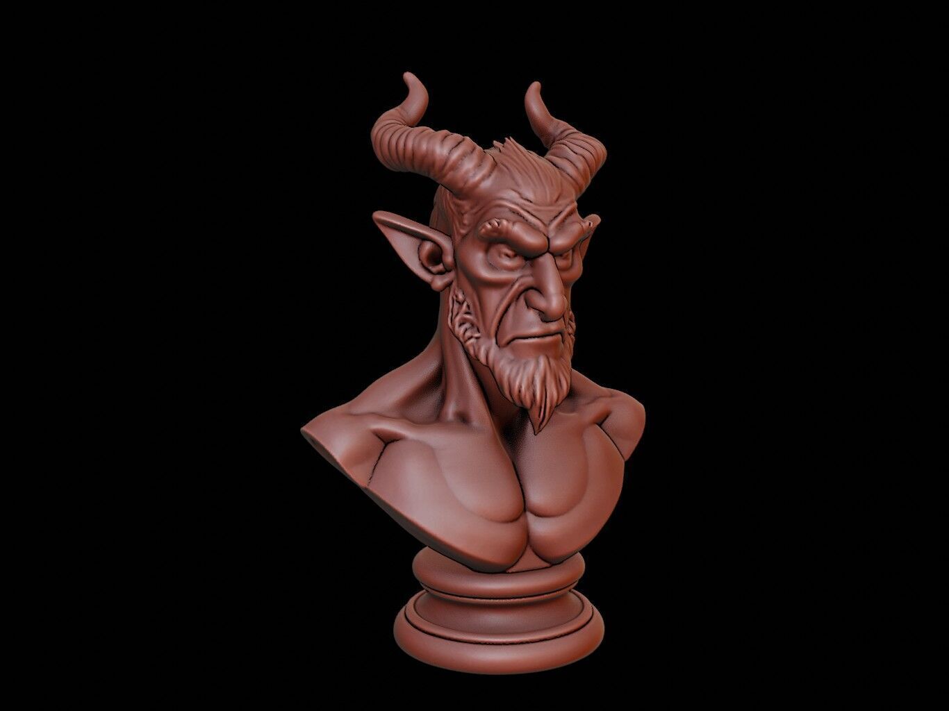 Djinn Beast Bust 3D print model_2