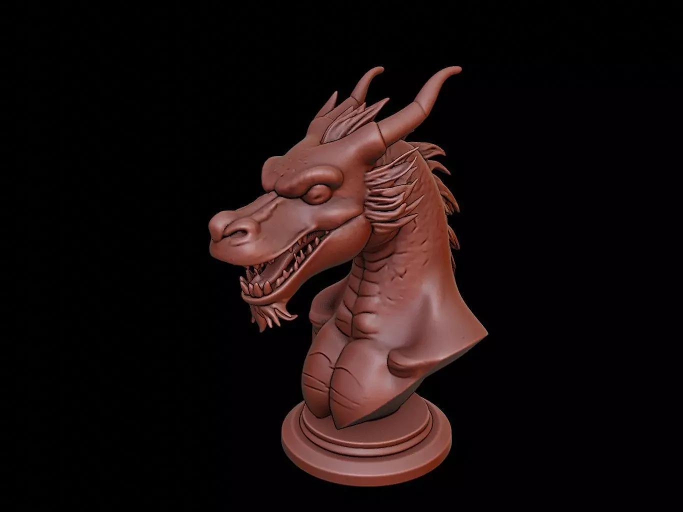Dragon Beast Bust 3D print model