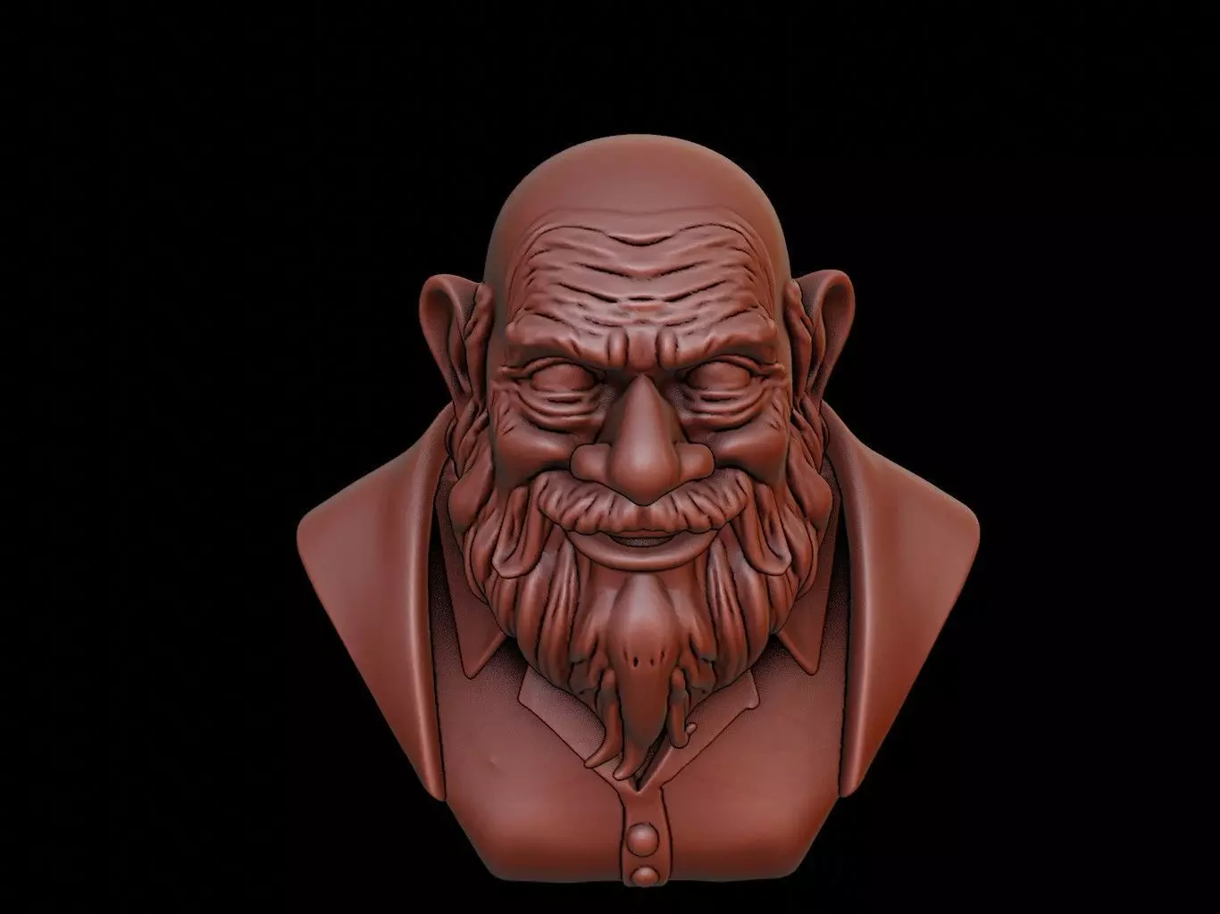 Dwarf Beast Bust 3D print model_0