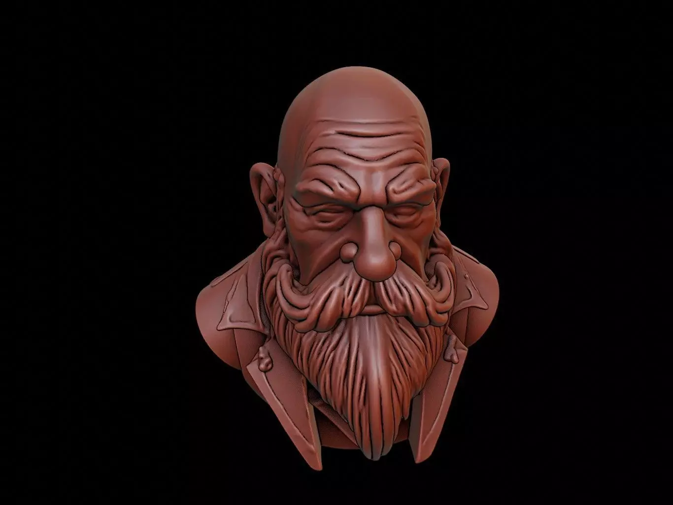 Dwarf Beast Bust 3D print model_0