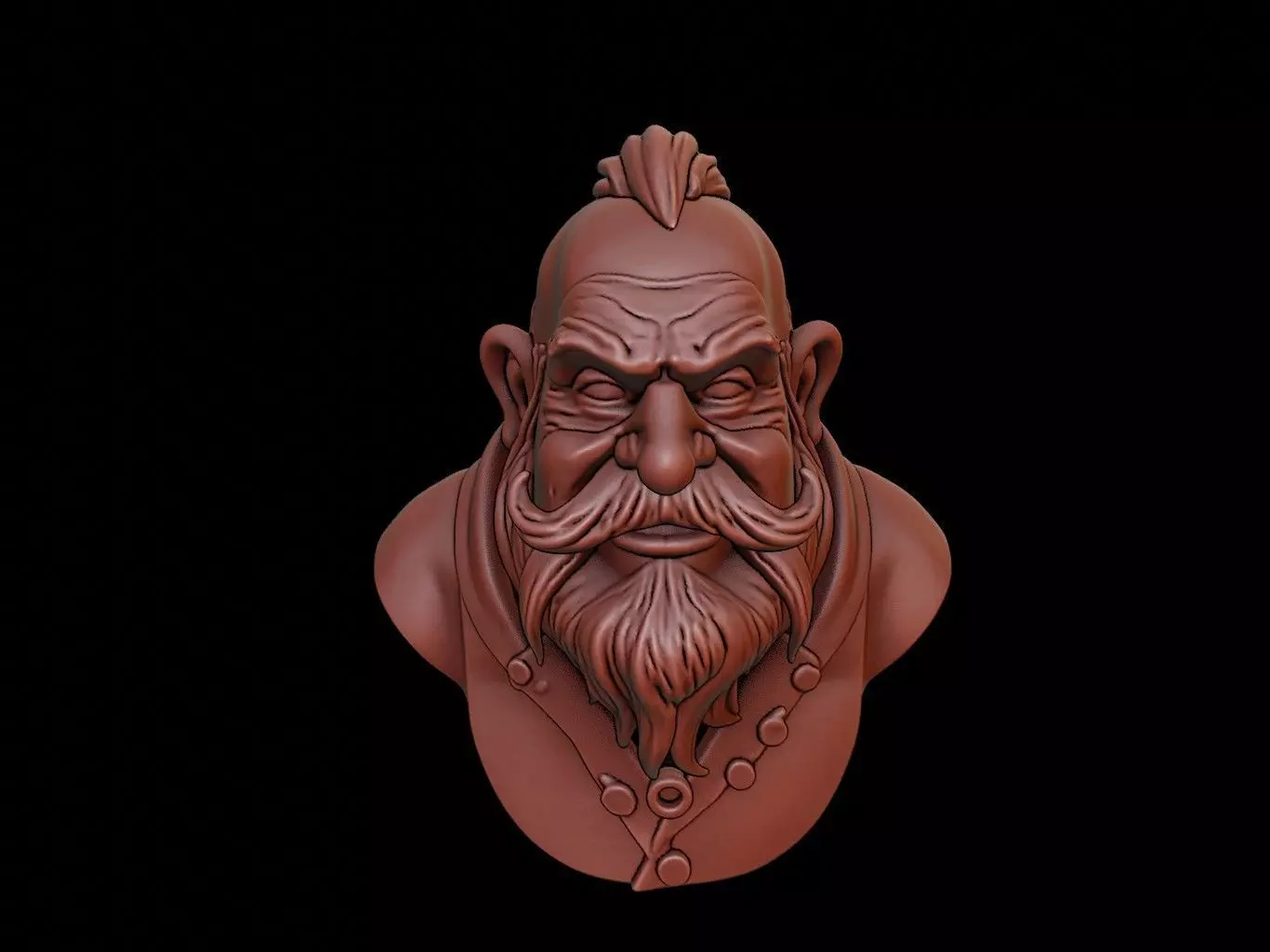 Dwarf Beast Bust 3D print model_0