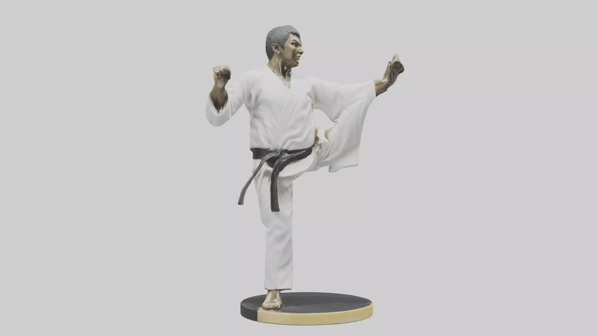 Karate Black Belt Statue model Low-poly 3D model_0