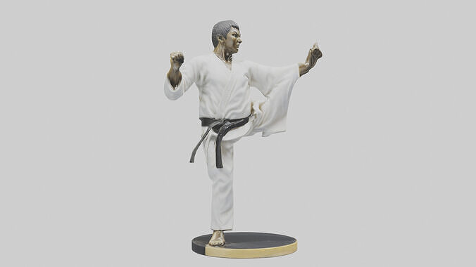 Karate Black Belt Statue model Low-poly 3D model