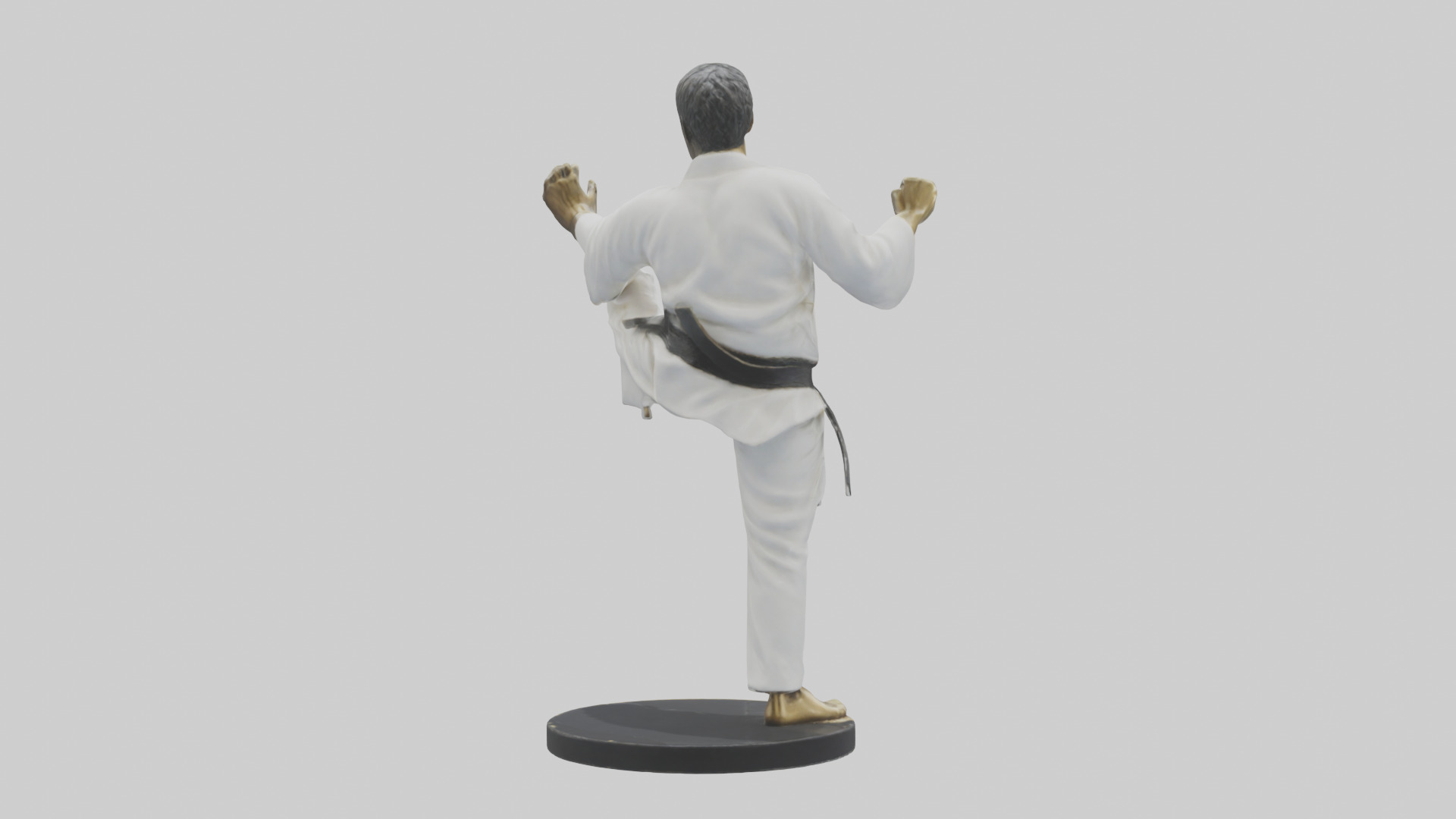 Karate Black Belt Statue model Low-poly 3D model_1