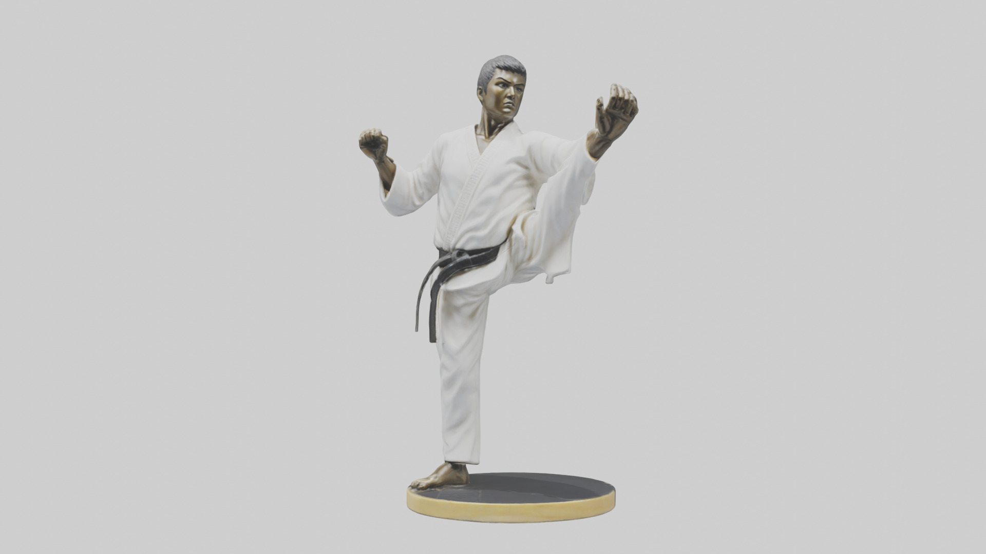 Karate Black Belt Statue model Low-poly 3D model_9