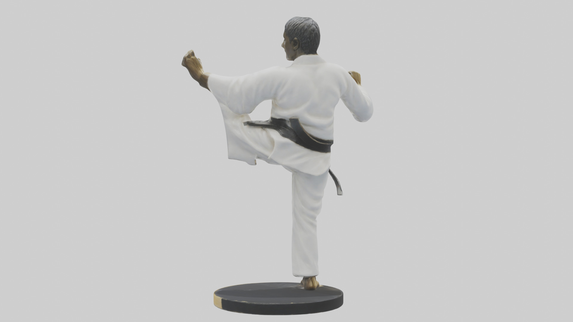Karate Black Belt Statue model Low-poly 3D model_2