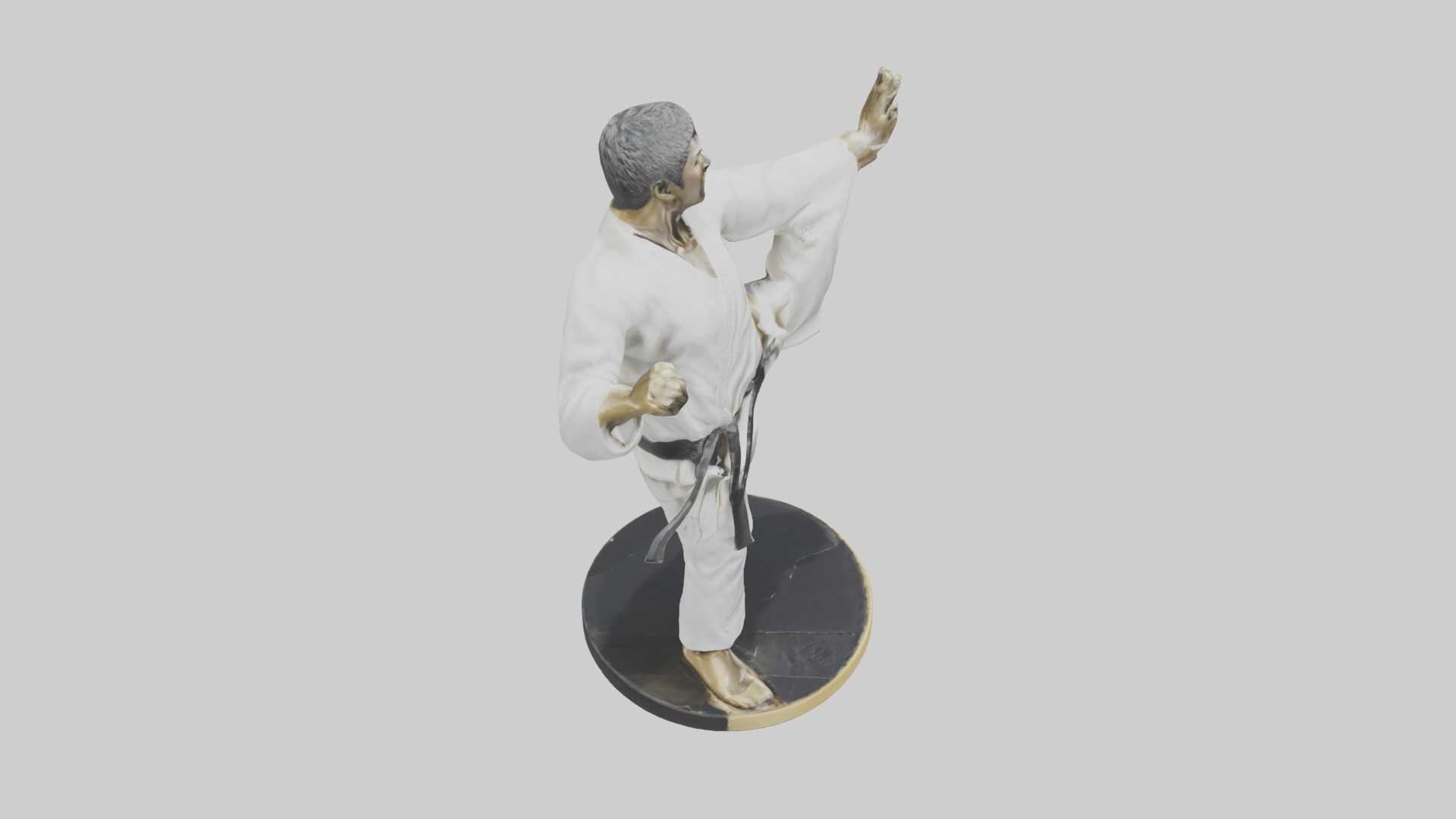Karate Black Belt Statue model Low-poly 3D model_18