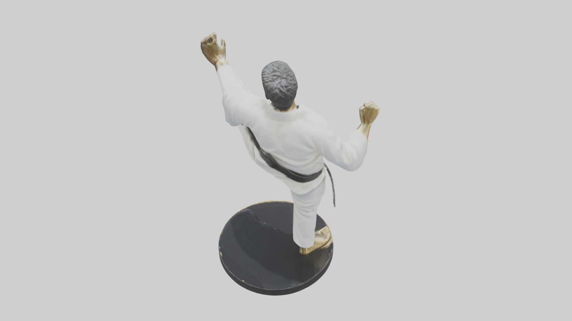 Karate Black Belt Statue model Low-poly 3D model_15