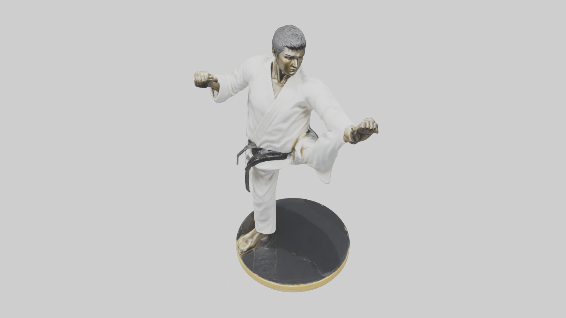 Karate Black Belt Statue model Low-poly 3D model_16