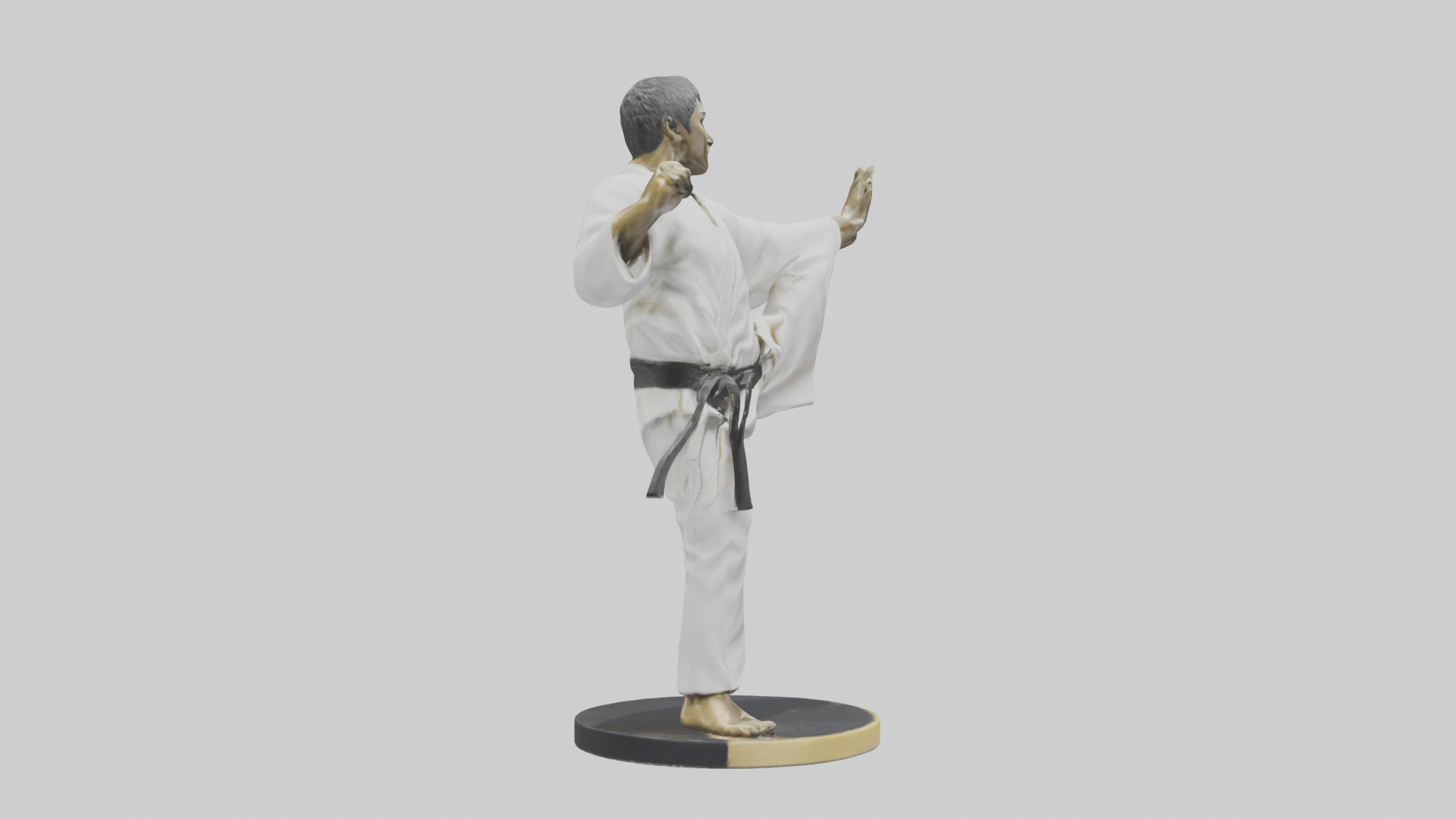 Karate Black Belt Statue model Low-poly 3D model_13
