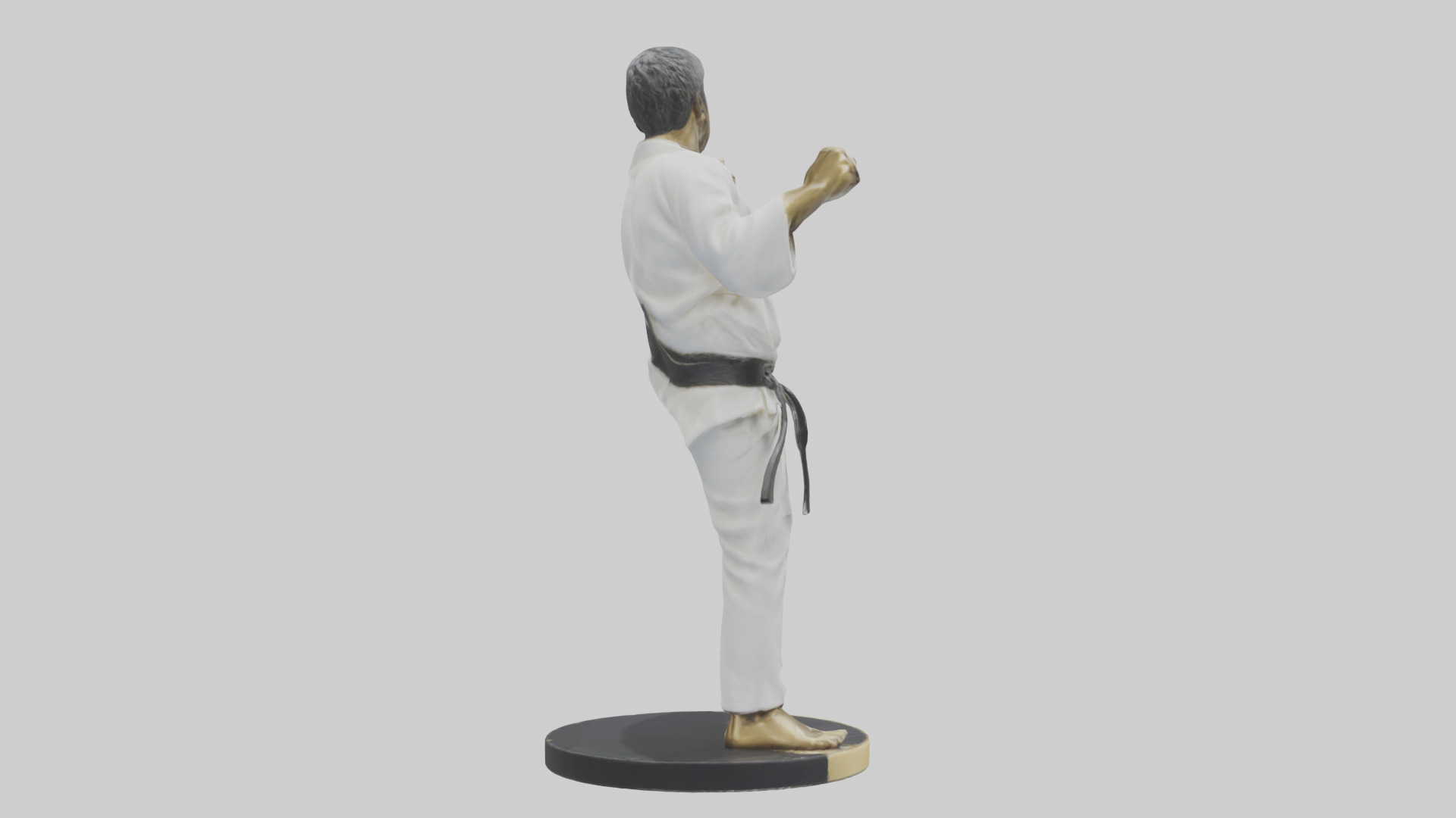Karate Black Belt Statue model Low-poly 3D model_3