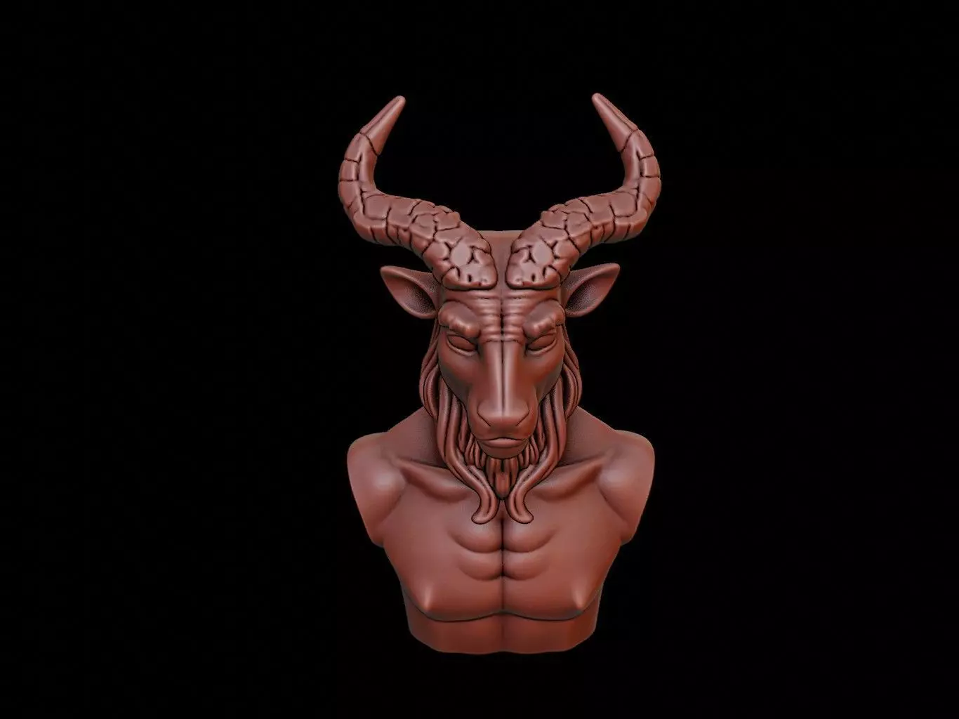 Faun Beast Bust 3D print model_0