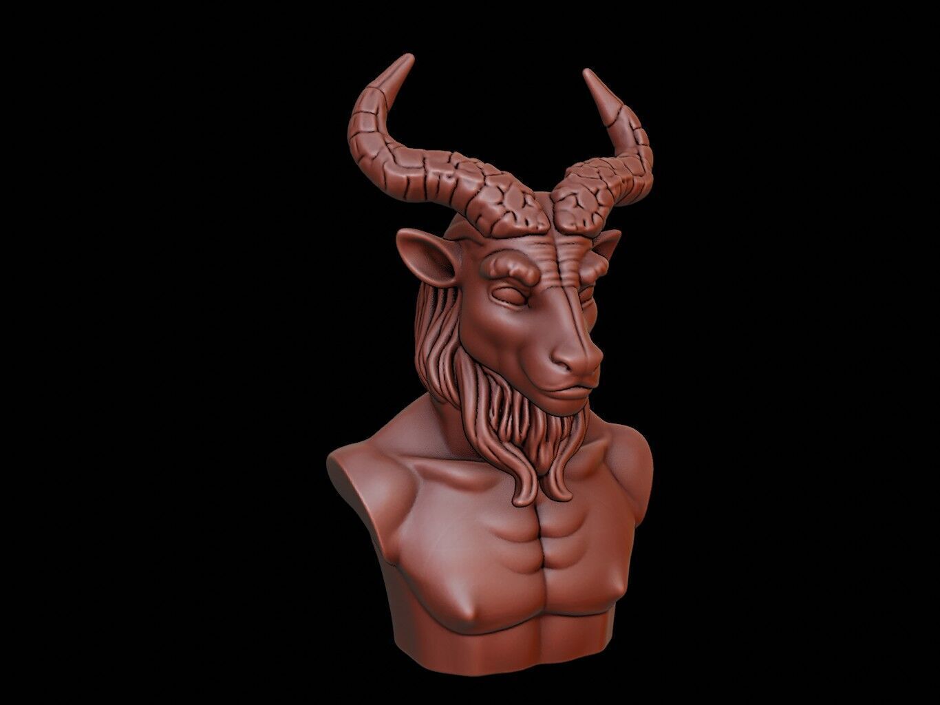 Faun Beast Bust 3D print model_2
