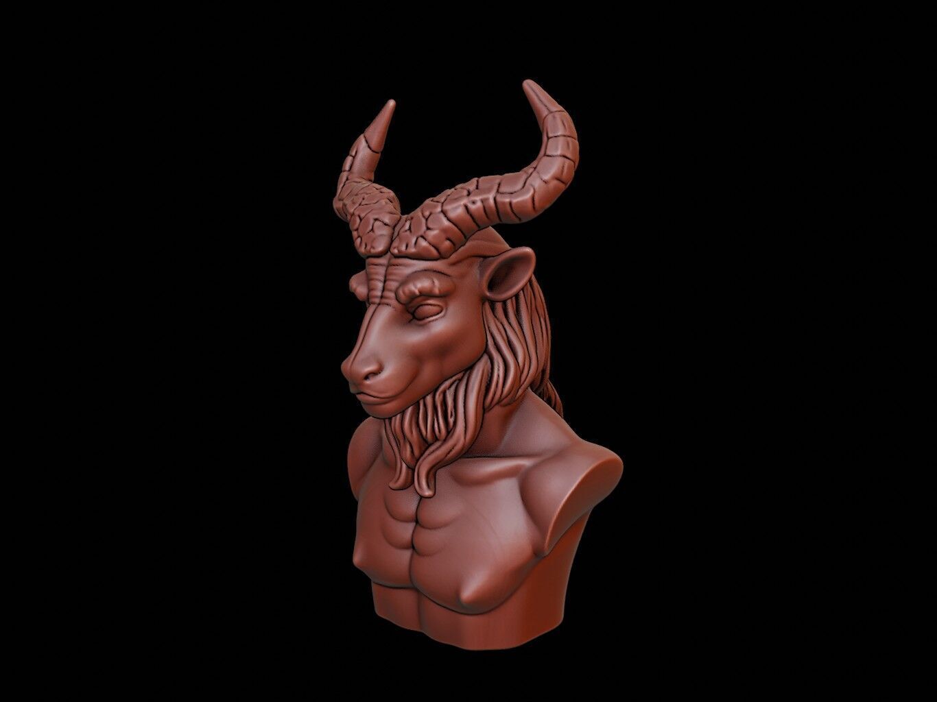 Faun Beast Bust 3D print model_1