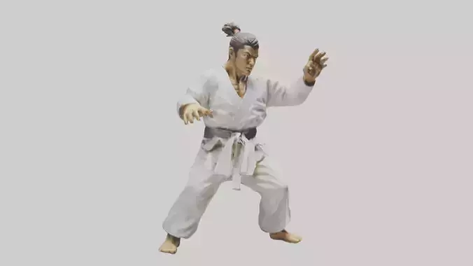 Karate Fighter in Stance statue model