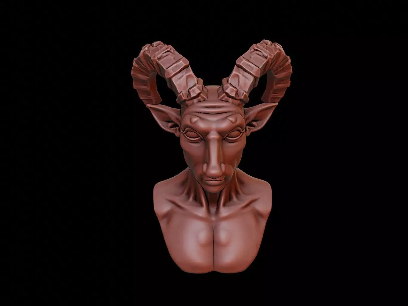 Faun Beast Bust 3D print model_0