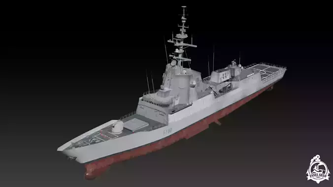 SPS Alvaro de Bazan Low-poly 3D model