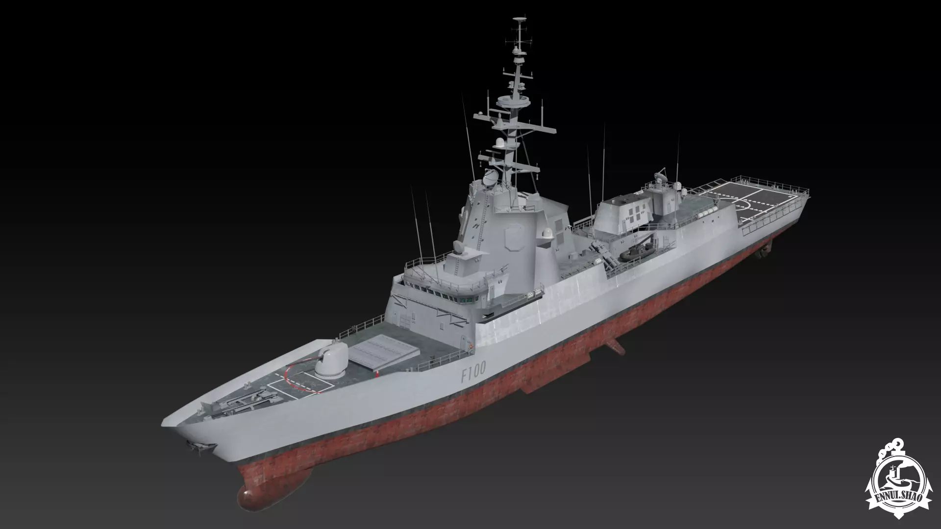 SPS Alvaro de Bazan Low-poly 3D model_0
