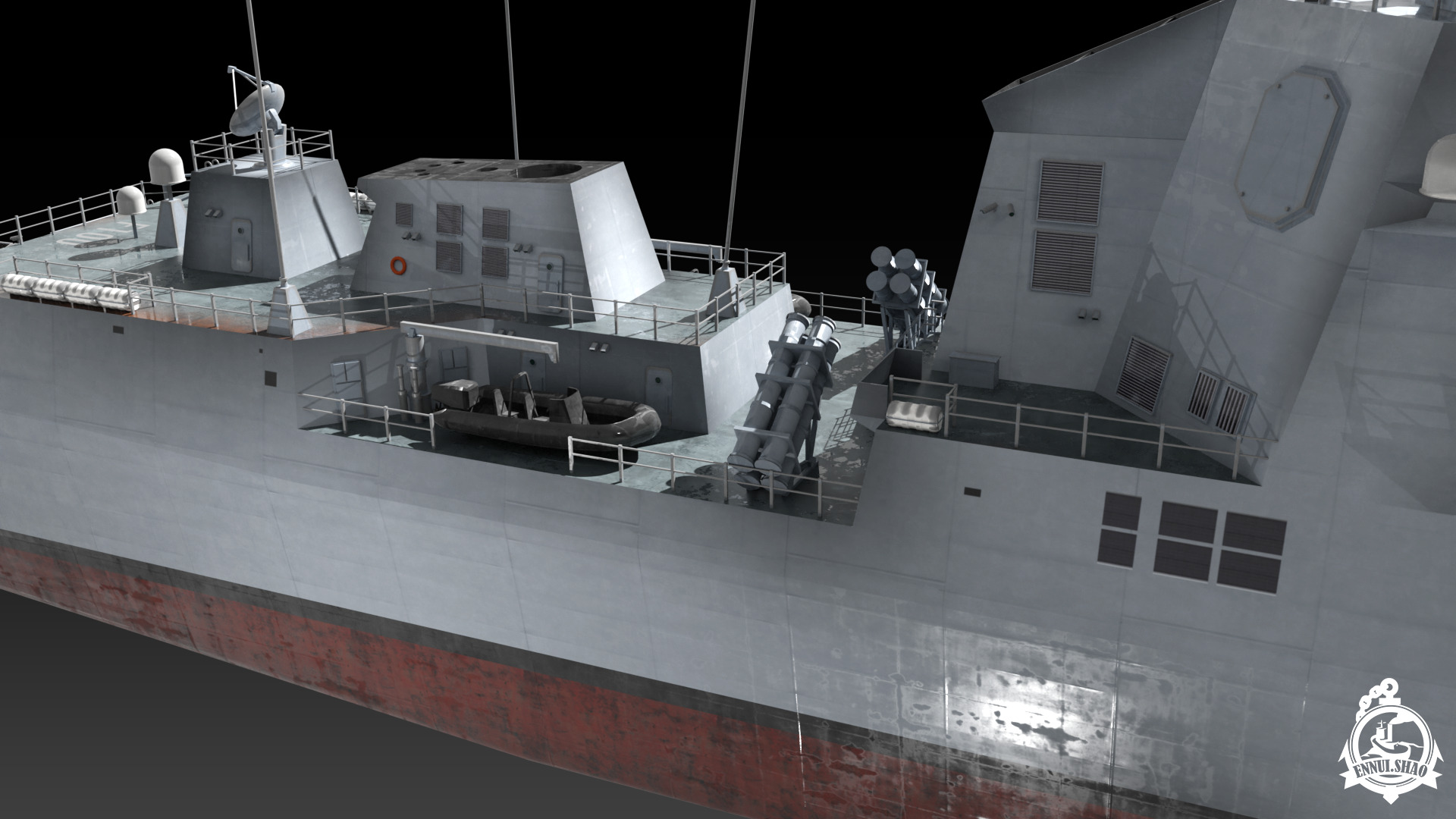 SPS Alvaro de Bazan Low-poly 3D model_9
