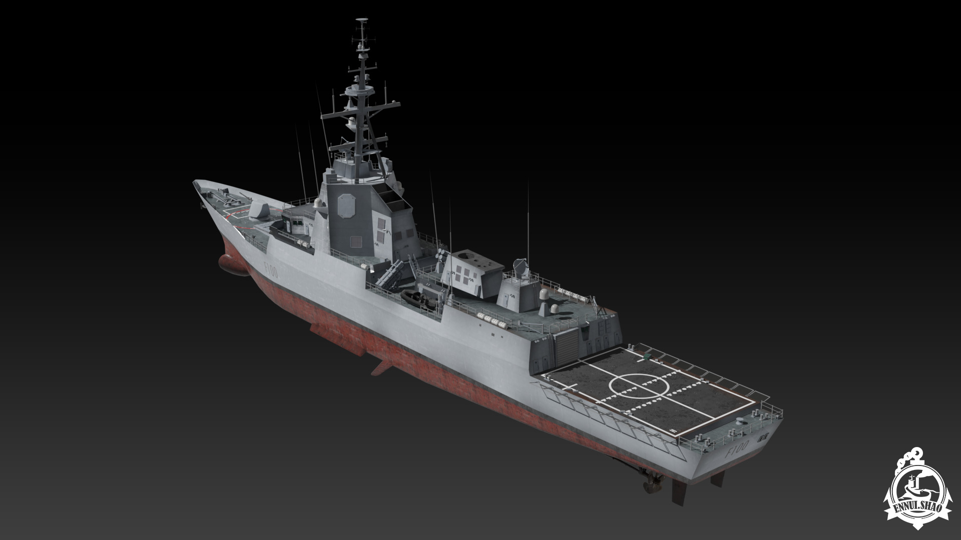 SPS Alvaro de Bazan Low-poly 3D model_5