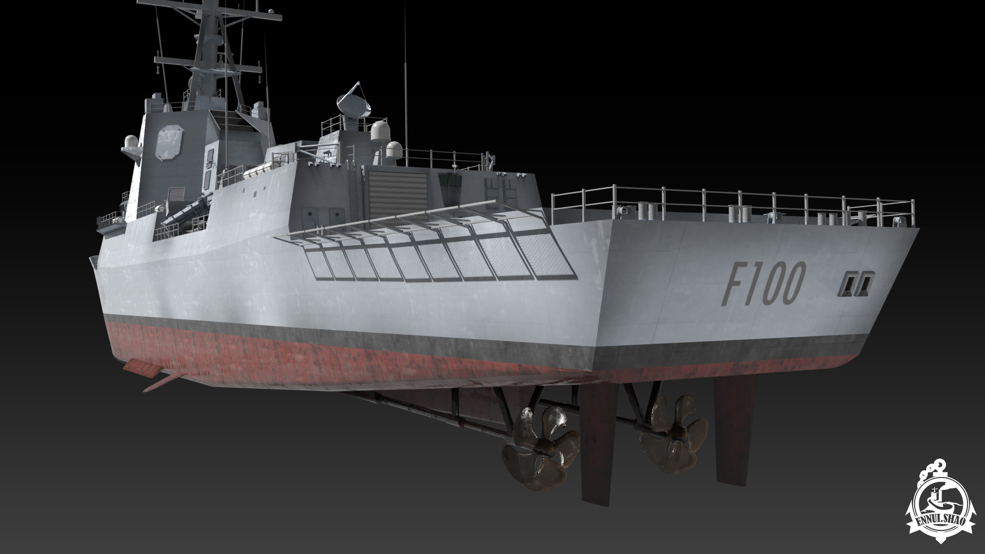 SPS Alvaro de Bazan Low-poly 3D model_11