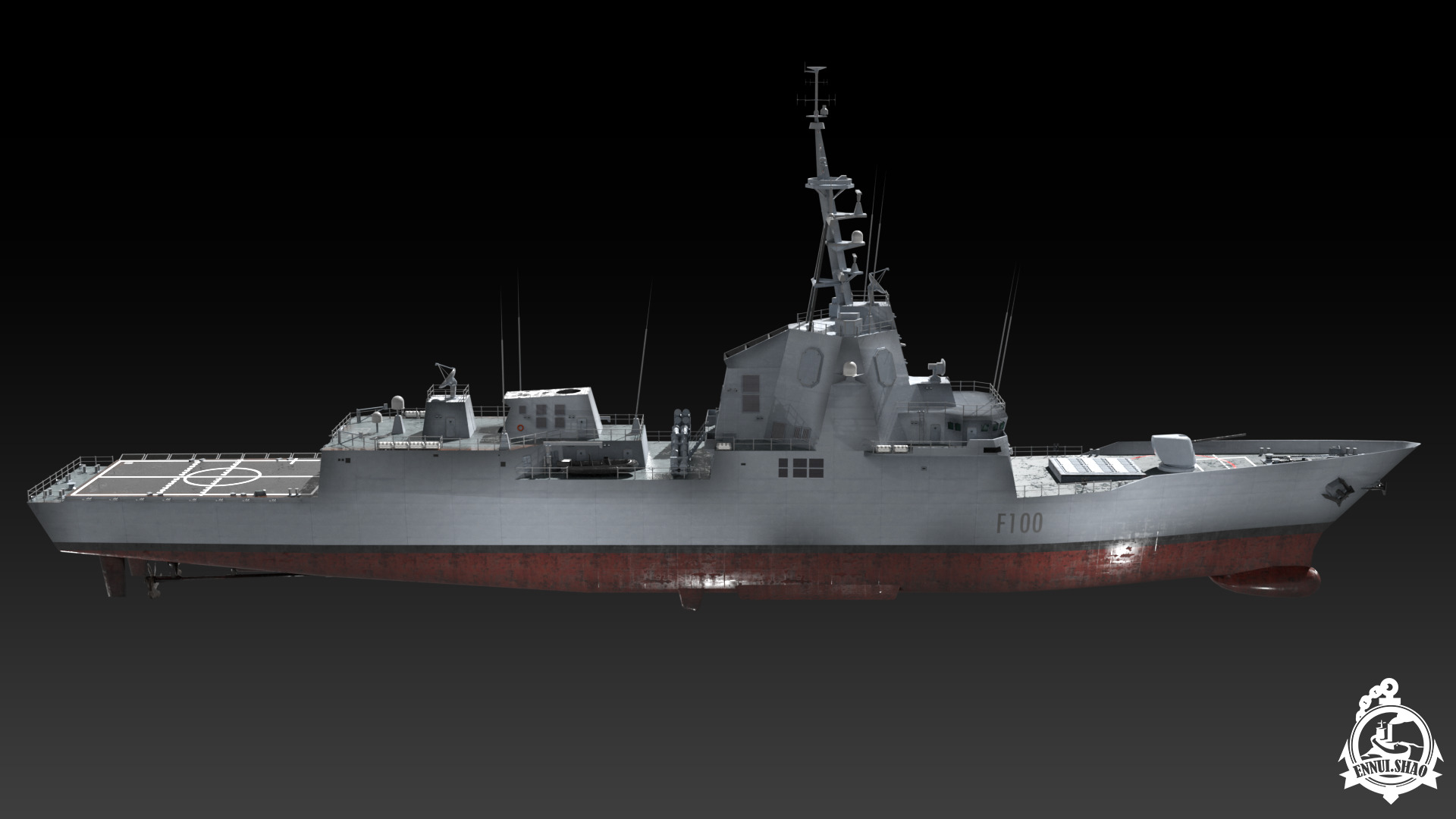 SPS Alvaro de Bazan Low-poly 3D model_3