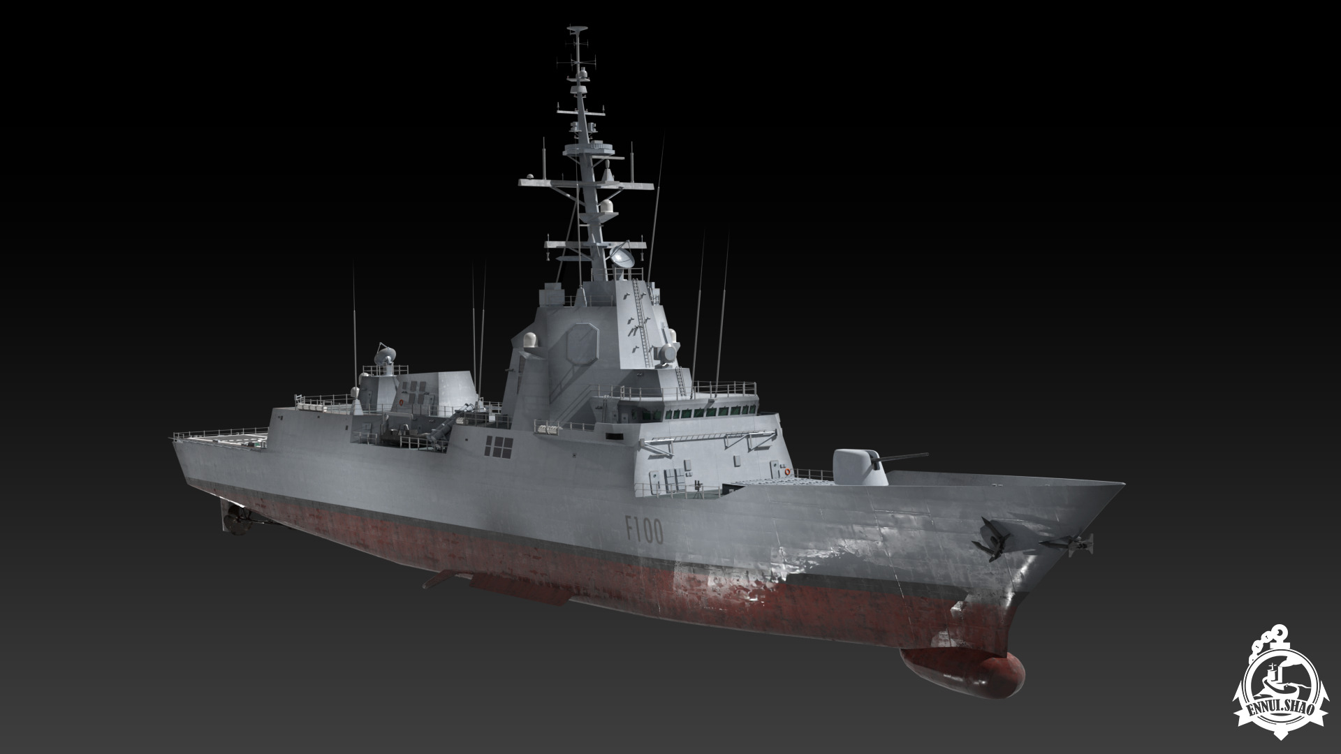 SPS Alvaro de Bazan Low-poly 3D model_2