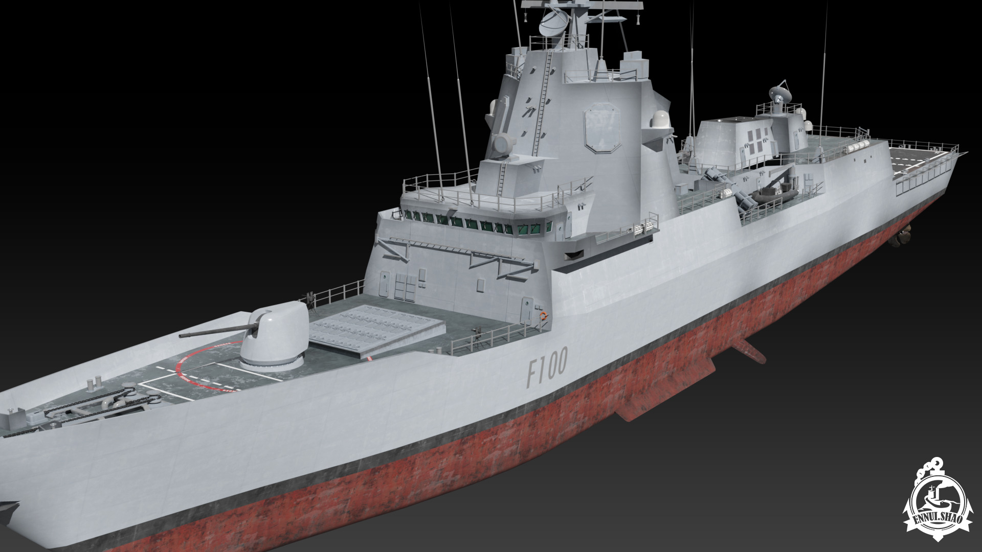 SPS Alvaro de Bazan Low-poly 3D model_7