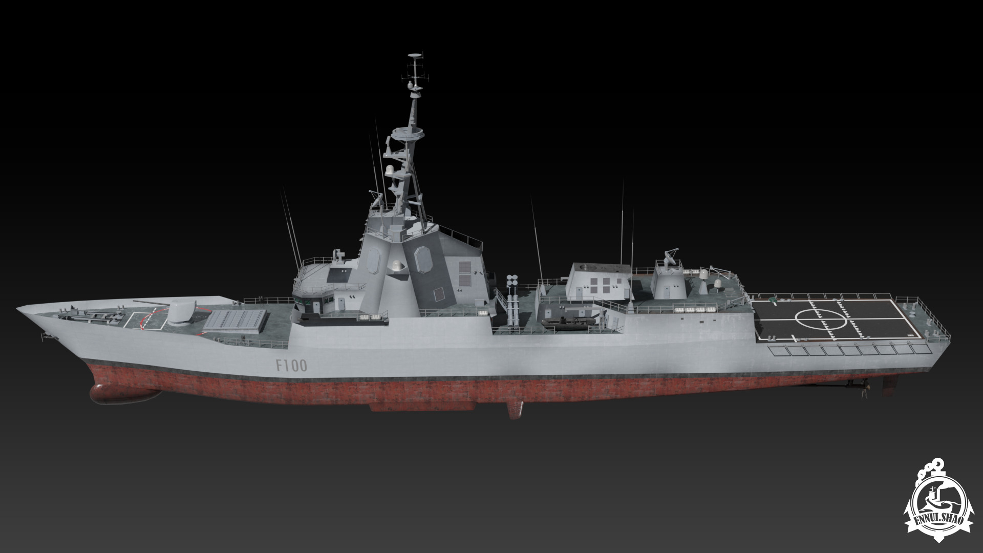 SPS Alvaro de Bazan Low-poly 3D model_6