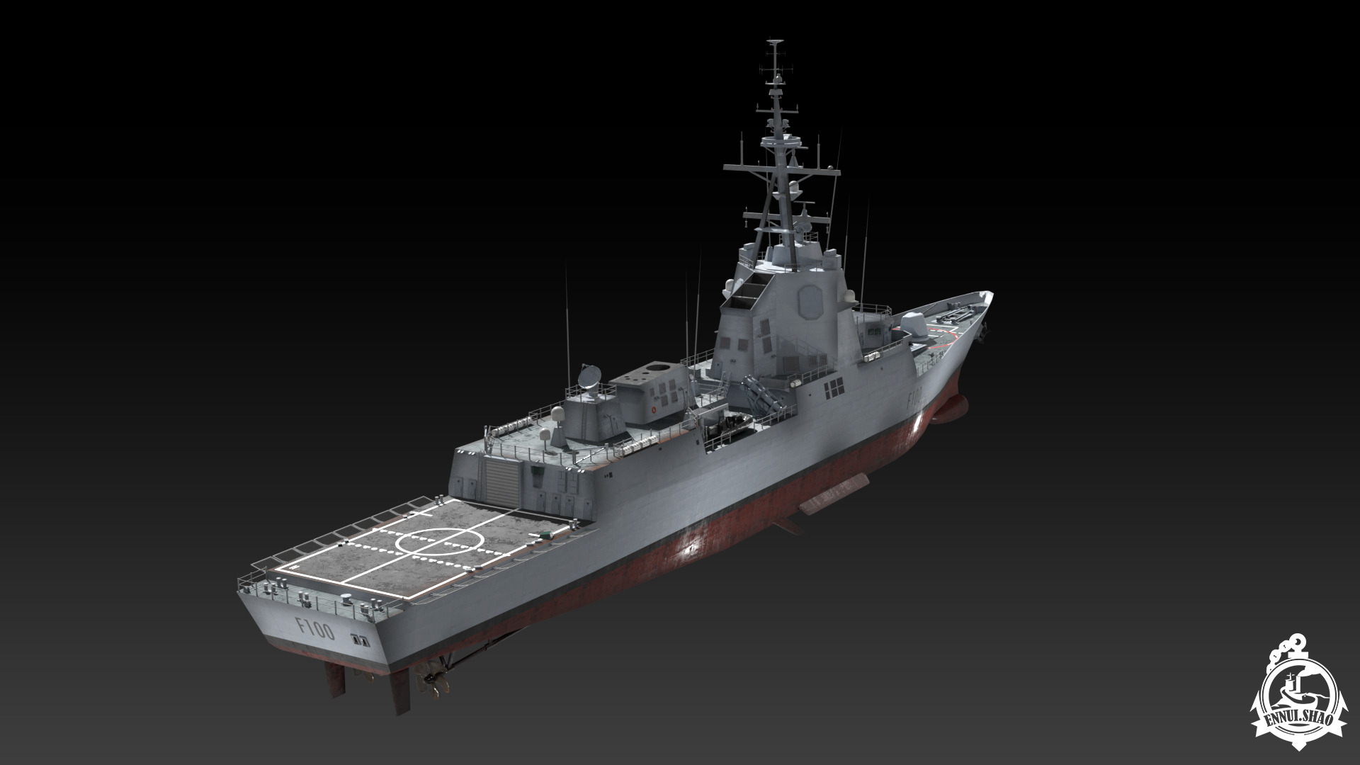 SPS Alvaro de Bazan Low-poly 3D model_4