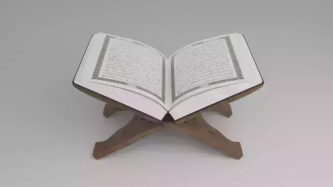 holly quran kareem on wooden stand holder