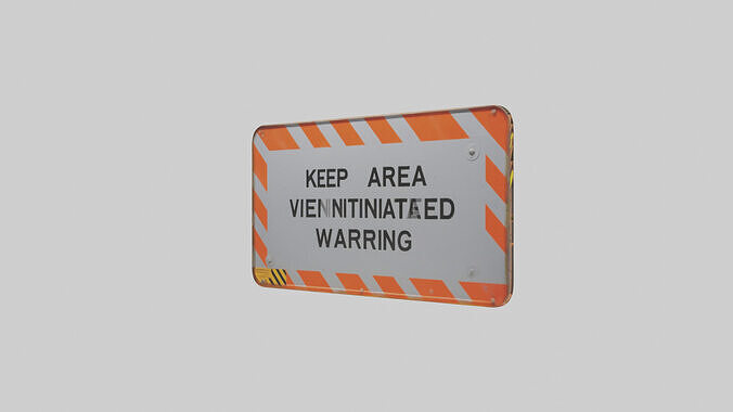 Keep Area Ventilated Warning Sign model Low-poly 3D model