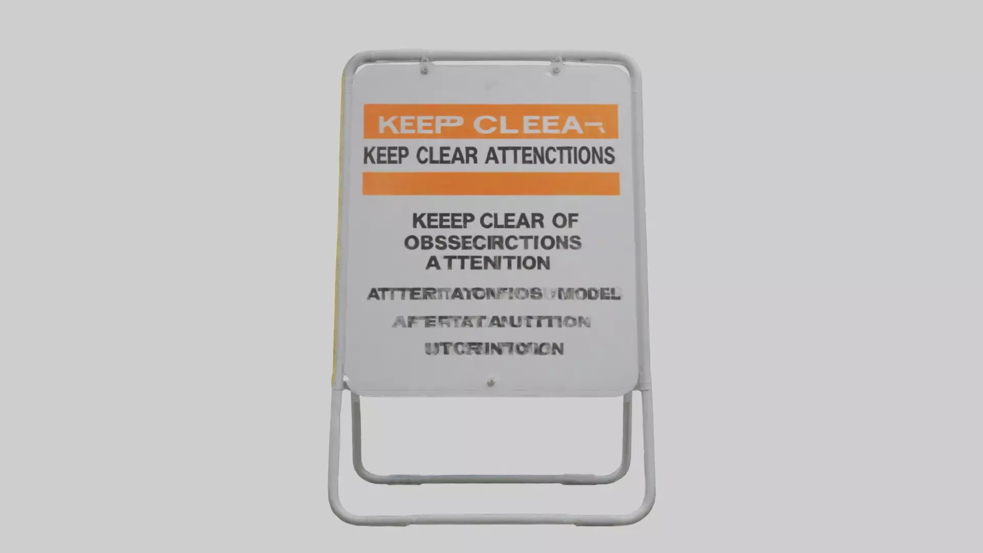Keep Clear of Obstructions Attention Sign model Low-poly 3D model_0