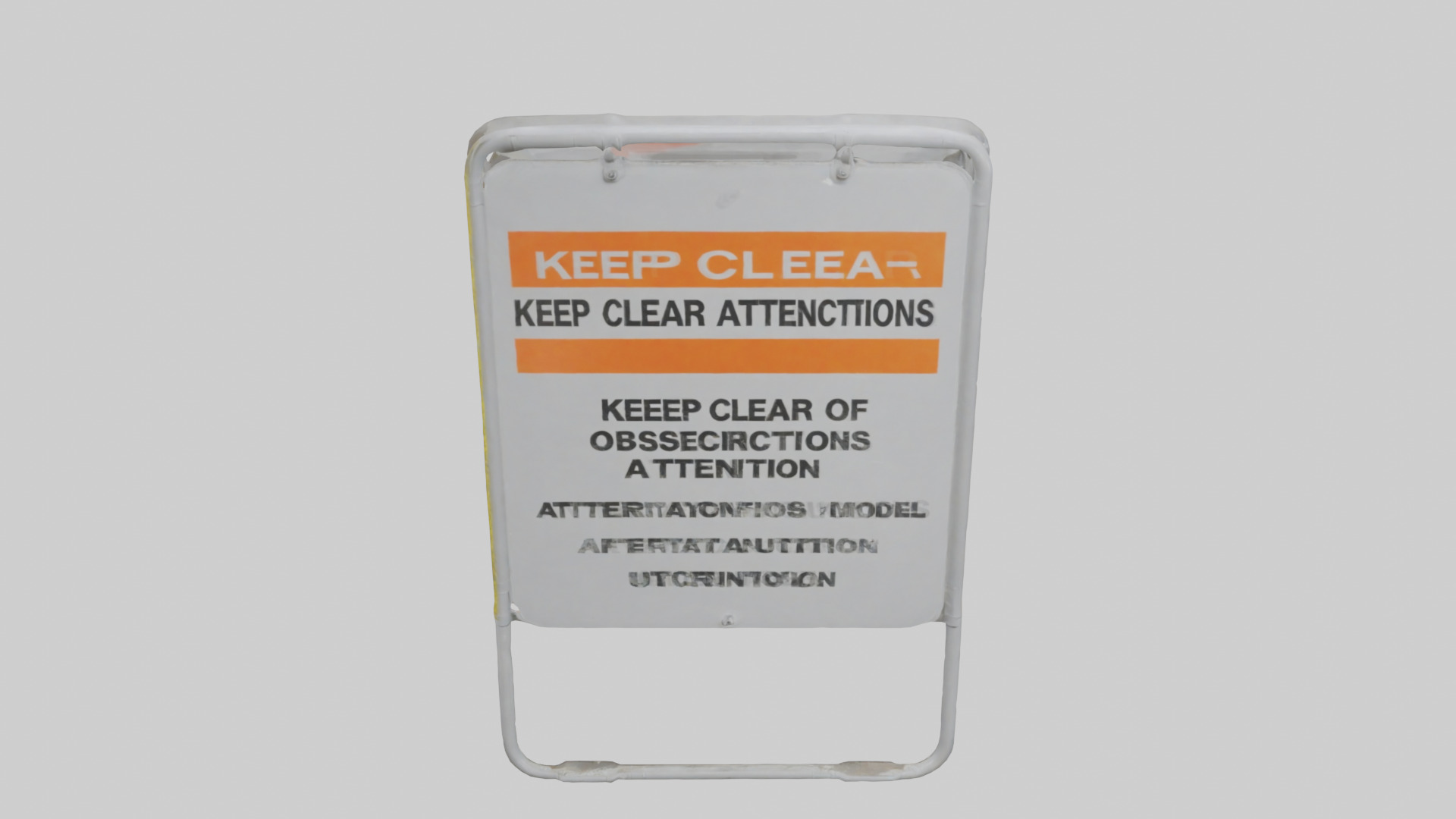 Keep Clear of Obstructions Attention Sign model Low-poly 3D model_15